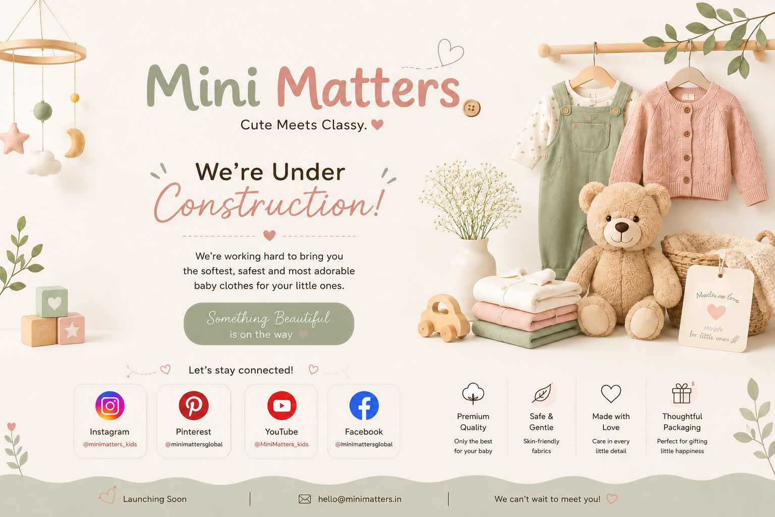 Mini Matters - Little Clothes. Big Love. Launching Soon.